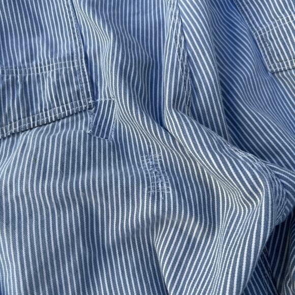 Vintage 70's Oshkosh B'Gosh Hickory Striped Railroad Denim Overalls Bibs Sz XL - Picture 5 of 13